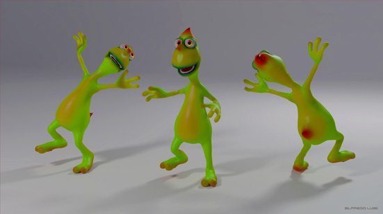 personaje reptil para reel de animacion