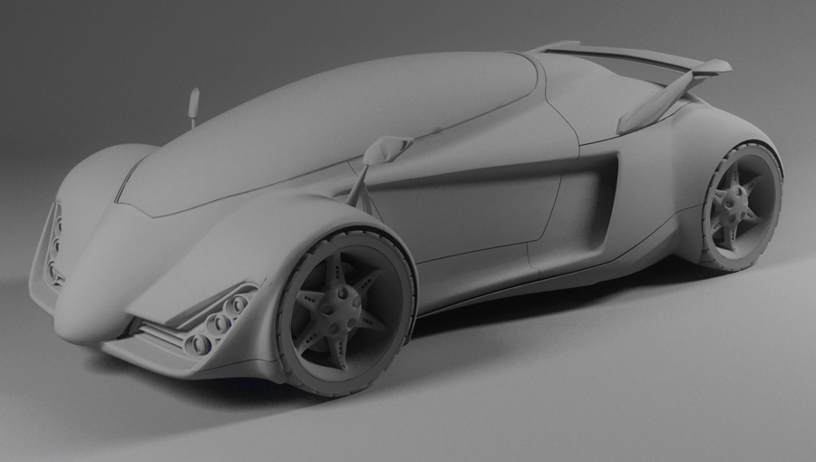 modelado 3d vehiculo concept car